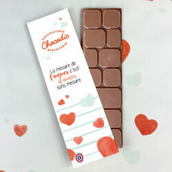 Tablette de chocolat lait personnalis pour la Saint-Valentin