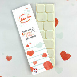 Tablette de chocolat blanc personnalis pour la Saint-Valentin