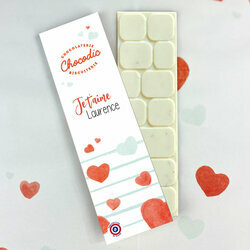 Tablette de chocolat blanc de la Saint-Valentin  personnaliser