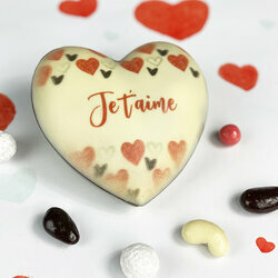 Coffret coeur bomb ferm personnalis "Je t'aime" pour la Saint Valentin