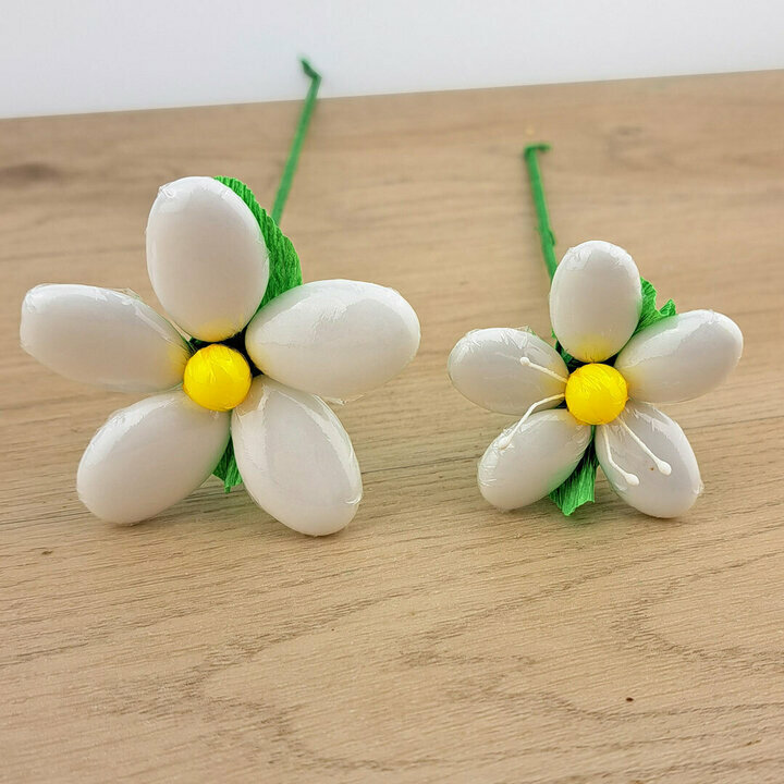 Fleurs de drages 2 tailles marguerite blanche
