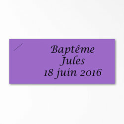 Etiquette cartonne violet personnalise texte
