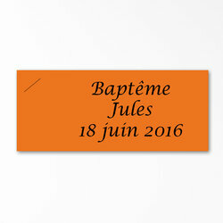 Etiquette cartonne orange personnalise texte