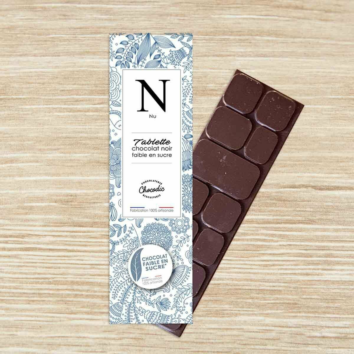 Tablette de Chocolat Noir ou Lait Faible en Sucre de Fabrication
