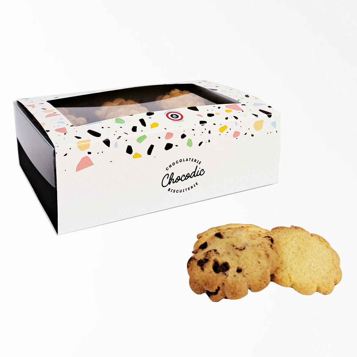 Coffret assortiment de Biscuits Natures Caramel Chocolat personnalisé pour  la Saint Valentin