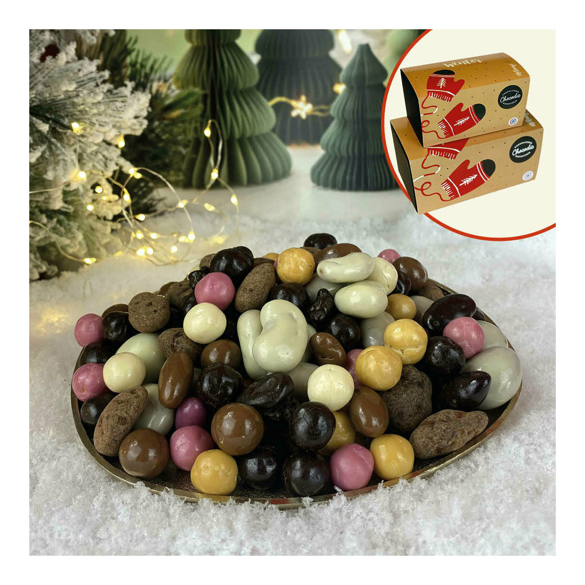 Cadeau idéal Ballotin du Mélange de Gourmandises et Chocolats de Noël