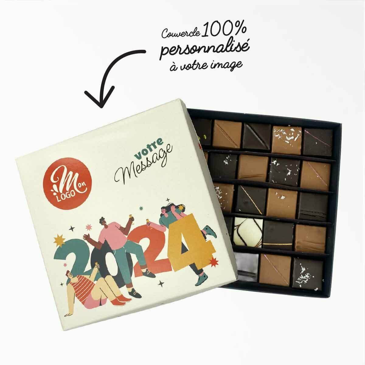 Coffret 25 Chocolats Fins Personnalisable Entreprise Fabrication Artisanale