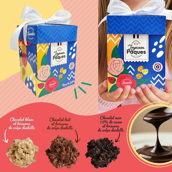 Cube Cadeau Roses des Sables de Pâques