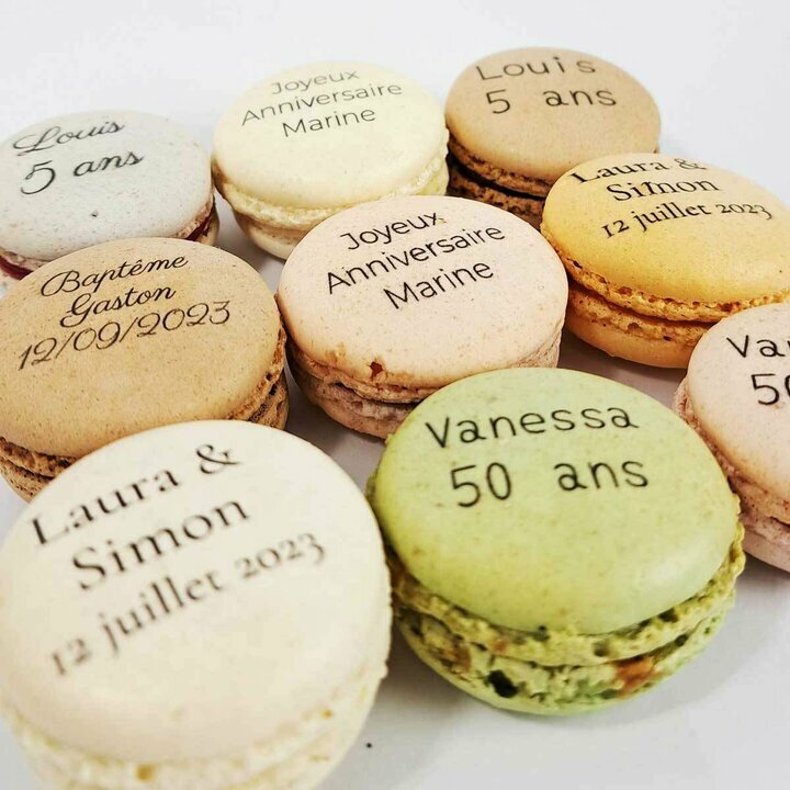 Macarons personnaliss pour un anniversaire, un mariage, un baptme...