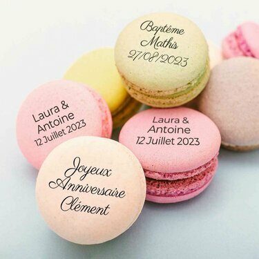 Macarons personnalisés texte 