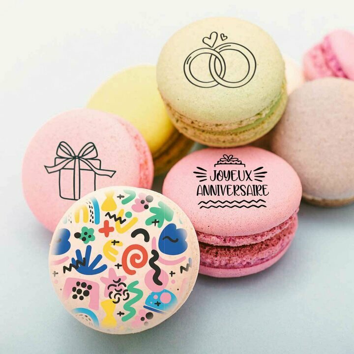 Macaron personnalises avec des illustrations