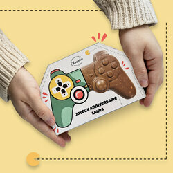 Coffret de la manette de jeu en chocolat personnalis avec votre texte