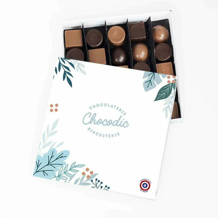 Coffret de chocolats fins faibles en sucre