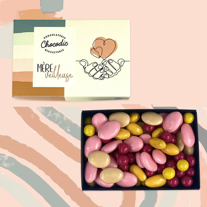 Bote de gourmandises dragifies personnalis "Mre Veilleuse" pour la fte des mres