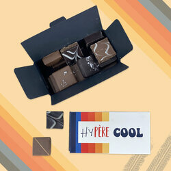 Ballotin de chocolats fins personnalis "Hypre Cool" pour la fte des pres