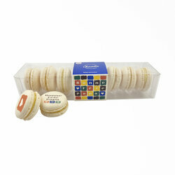 Vue du dessus du coffret de macarons personnaliss Hypre Cool