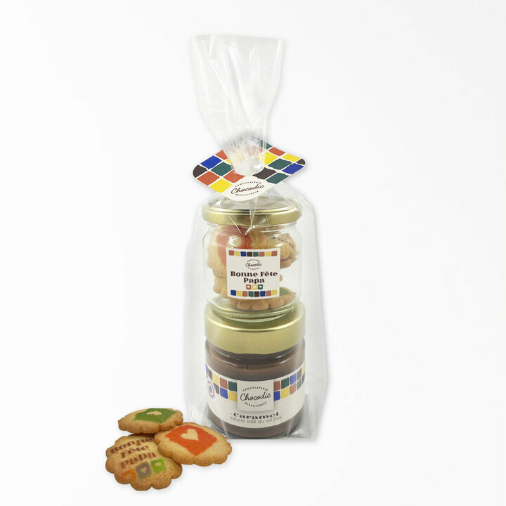 Coffret du duo caramel emball pour la fte des pres