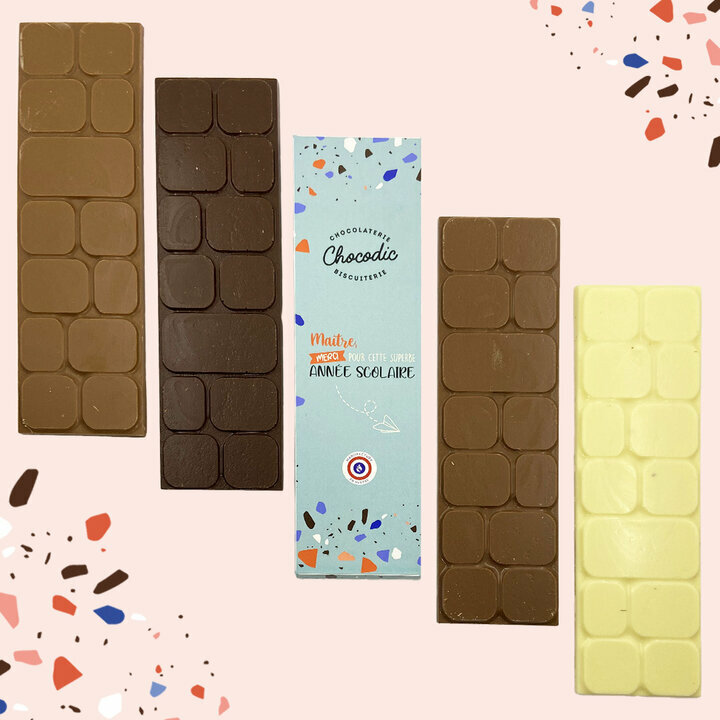 Vue du dessus tablettes de chocolat pour les matres