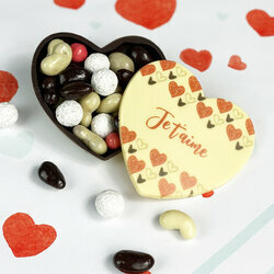 Coffret coeur ouvert personnalis "Je t'aime" pour la Saint Valentin