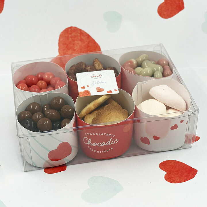 Coffret 6 timbales personnalis pour la Saint-Valentin