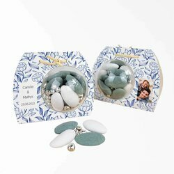 Ballotin boule personnalisable sur le thme "Fleur Bleue"