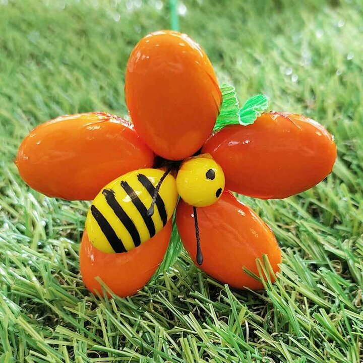 Fleurs de drages avec abeille orange