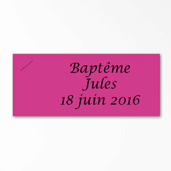 Etiquette cartonne fuschia personnalise texte