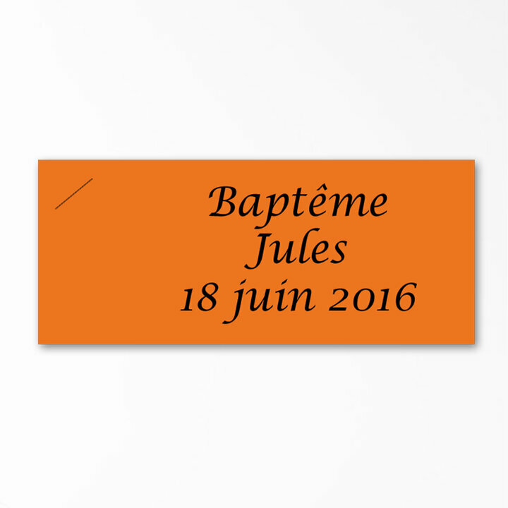 Etiquette cartonne orange personnalise texte