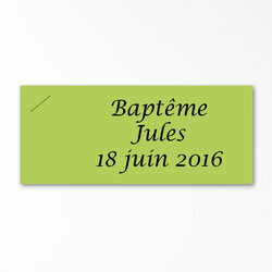 Etiquette cartonne verte anis personnalise texte