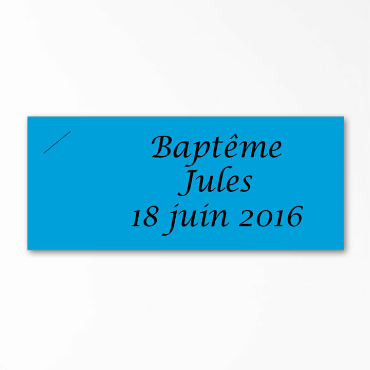 Etiquette cartonne turquoise personnalise texte