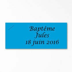 Etiquette cartonne turquoise personnalise texte