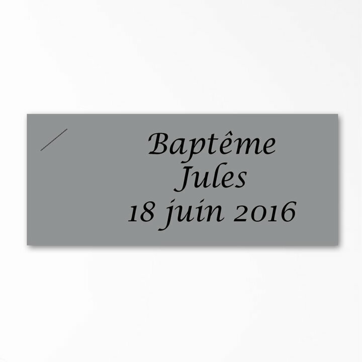 Etiquette cartonne gris personnalise texte