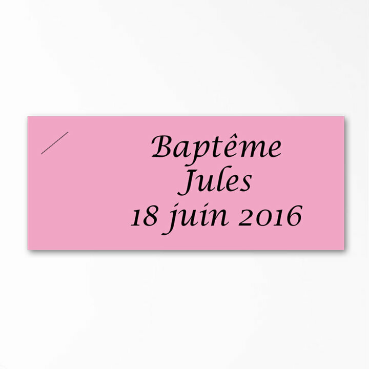 Etiquette cartonne rose ple personnalise texte