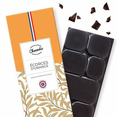 Tablette chocolat écorces d'orange