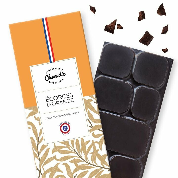 Tablette chocolat lait corces d'orange