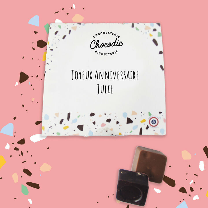 Coffret Luxe 16 chocolats personnalis avec votre texte