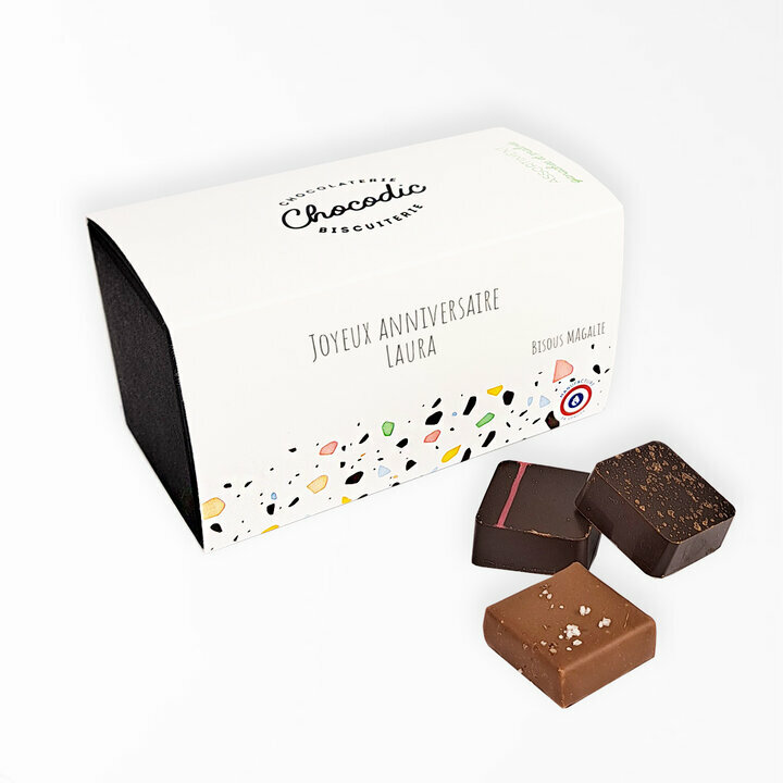 Ballotin de chocolats fins personnaliss avec votre message