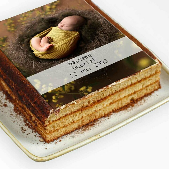 Plaque de gâteau en chocolat de forme rectangle