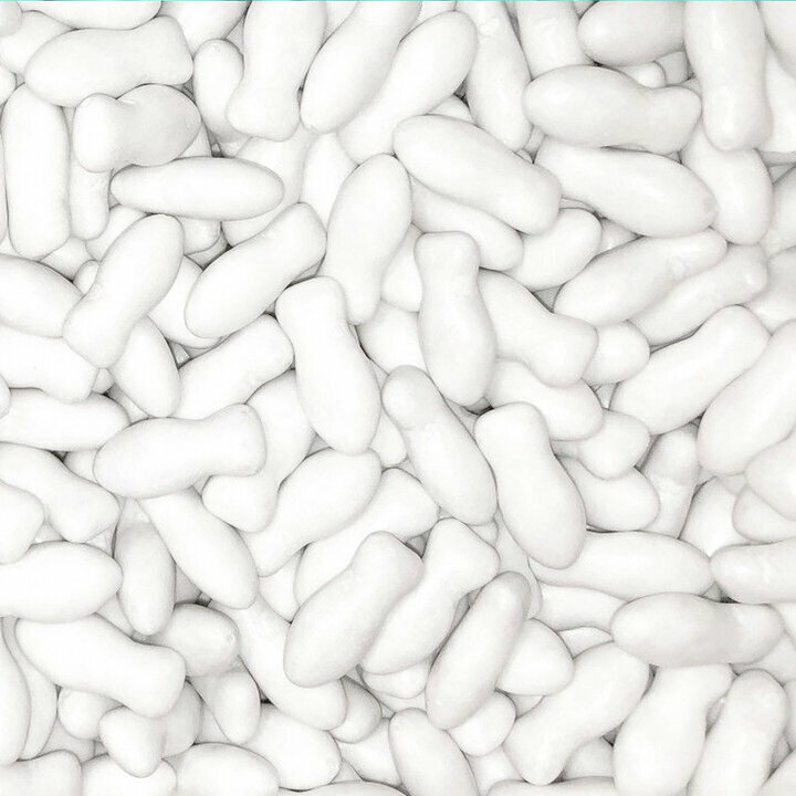 Drages poissons en chocolat couleur blanc