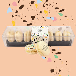 Coffret 8 macarons personnaliss texte