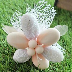 Fleurs de drages marguerite tulle saumon