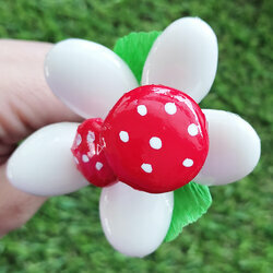Zoom fleurs de drages champignon blanc
