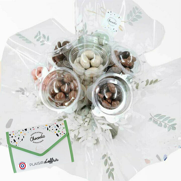 Bouquet de fleurs avec votre message personnalis sur une carte