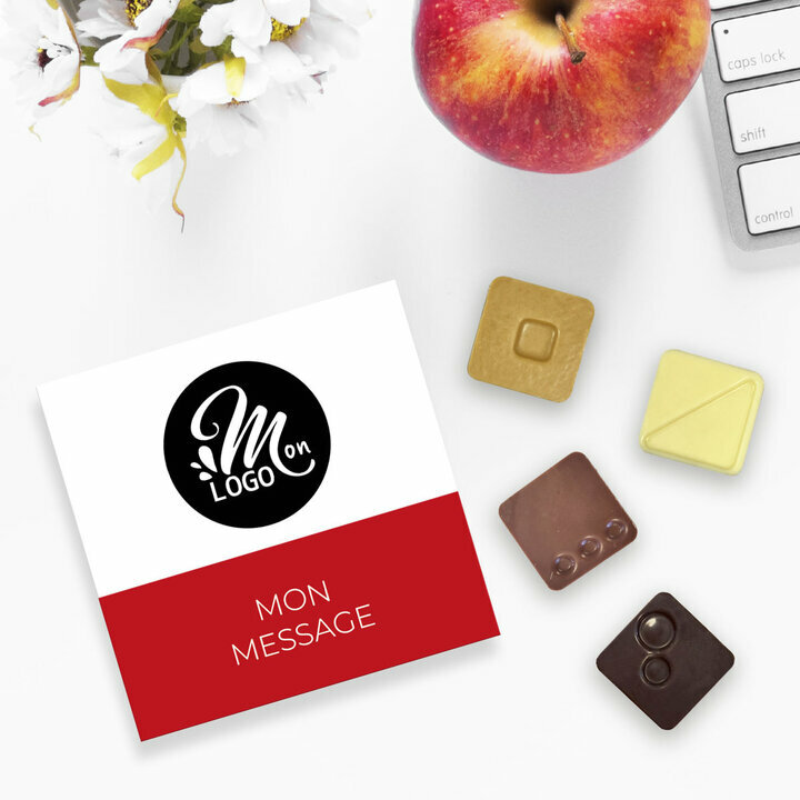 Carr de 9 chocolats Couleur Rouge
