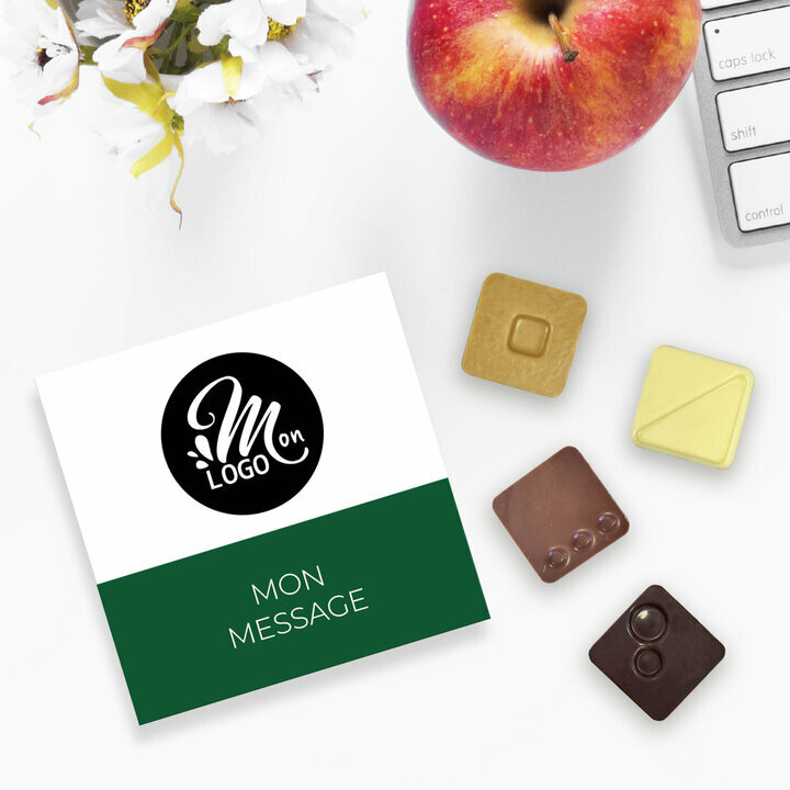 Carr de 9 chocolats Couleur Vert Sapin
