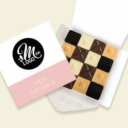 Carr de 16 chocolats design flocons