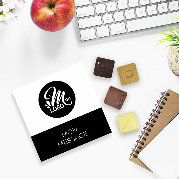 Carr de 16 chocolats design organique