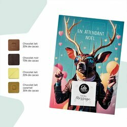 Calendrier de l'avent entreprise entirement personnalisable compos de chocolat blanc, lait, noir et lait-caramel