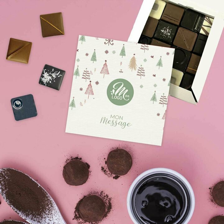 Coffret luxe 16 chocolats thme Vegetal