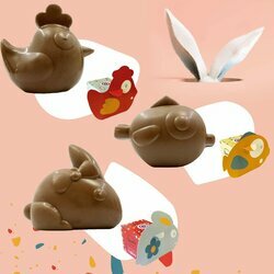 Animaux amusants pour Pâques en chocolat Lait